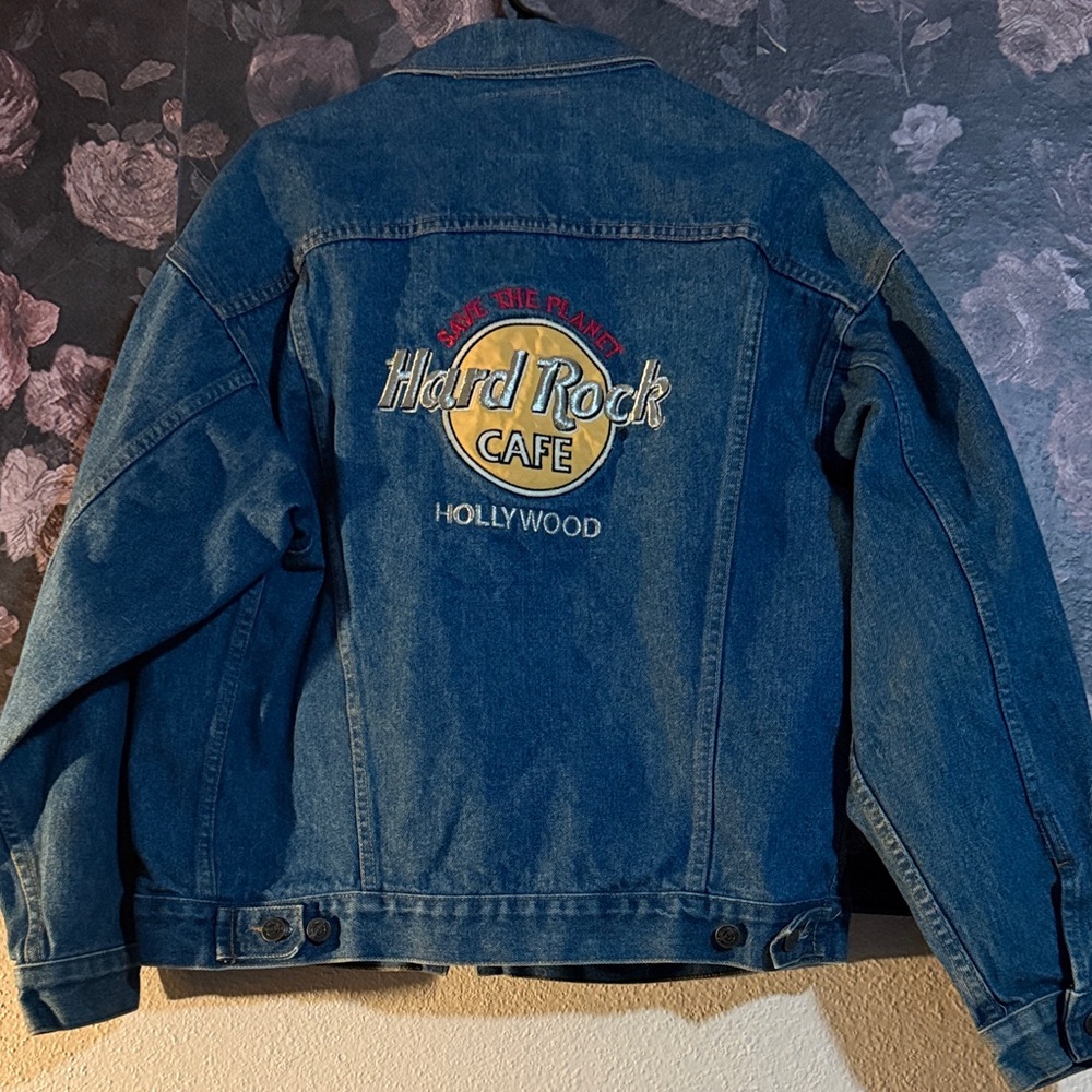 Vintage Hard Rock Cafe Blue Denim Jacket with Logo